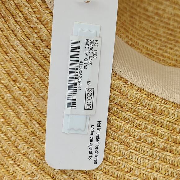 Charming Charlie broad brimmed floppy straw hat orange trim - Picture 8 of 8